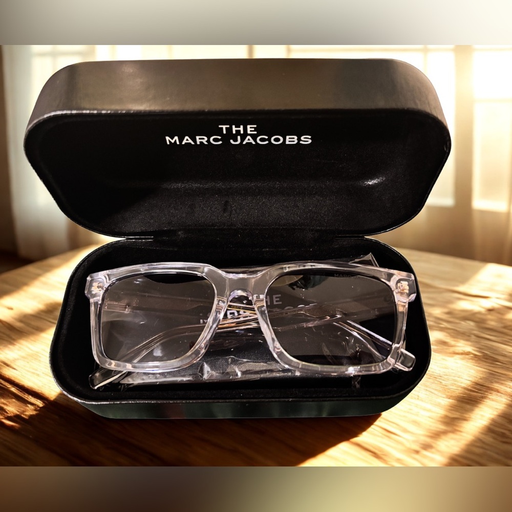 Marc Jacobs Clear Rose Gold Glitter Sunglasses